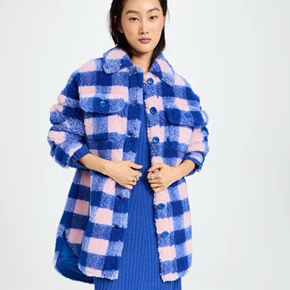 Stand Studio US 2 French 34 Blue Pink Sherpa Teddy Jacket Sabi Revolve